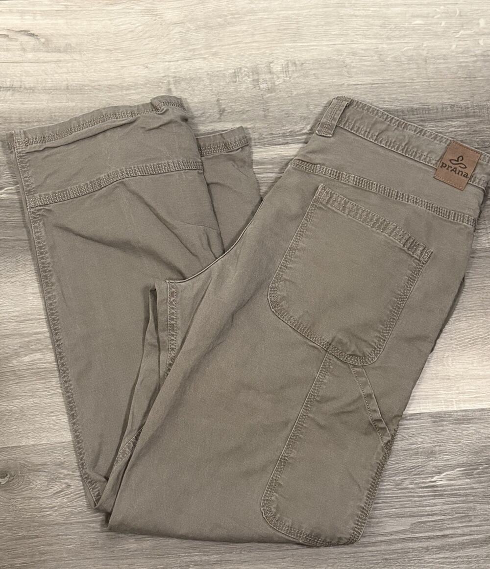 prAna Men’s 32x30 Tan Gray Organic Cotton Outdoor Utility Pants